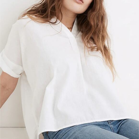 Madewell Cream White Lakeline Popover Shirt M - Picture 1 of 11